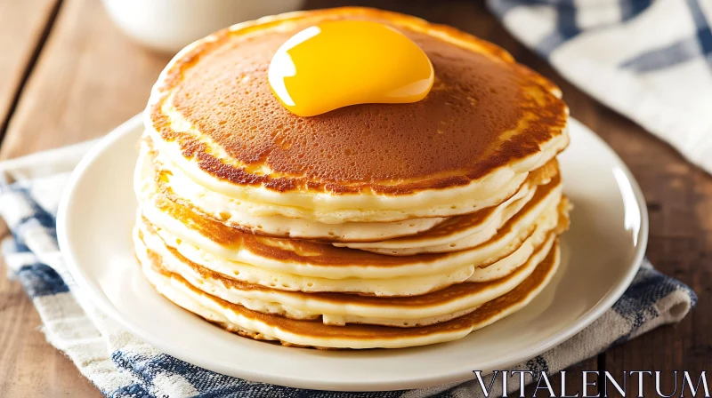 Stack of Pancakes with Butter AI Image