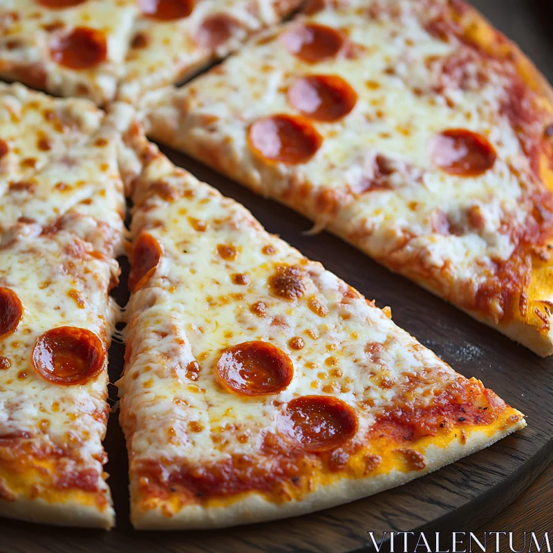 Pepperoni Pizza Slices with Cheese AI Image