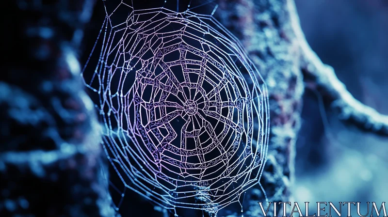 Spider Web Glimmering in Nature AI Image