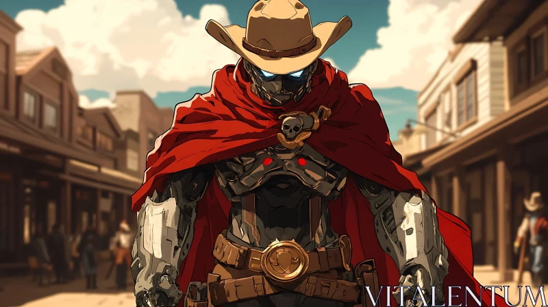 AI ART Cyborg Cowboy in Western Setting