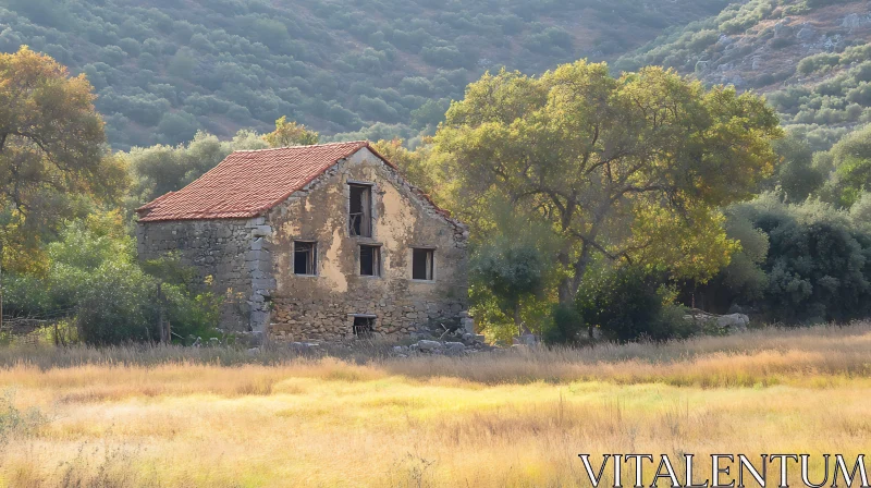 AI ART Weathered House in Landscape