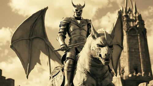 Armored Demon Riding Winged Gargoyle