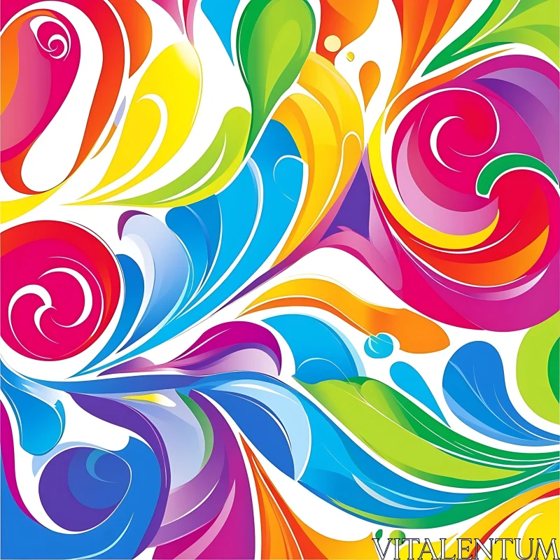 Fluid Colourful Swirls Abstract Design AI Image