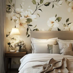 Cozy Bedroom Interior with Floral Accents