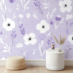 White Flowers and Purple Leaves Interior