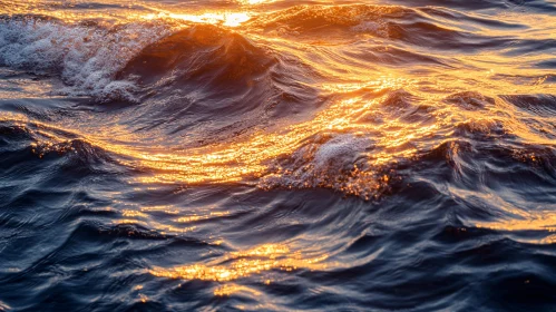 Sunlit Ocean Waves