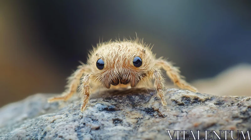 AI ART Macro Shot of a Furry Spider