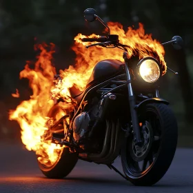 Burning Motorcycle: A Fiery Spectacle