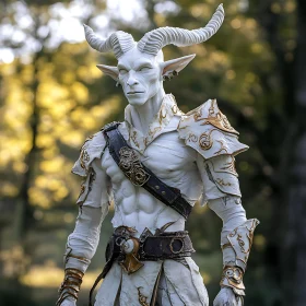 Pale Warrior with Horns in Woods