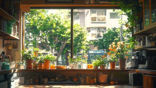 Indoor Garden View from Kitchen Window