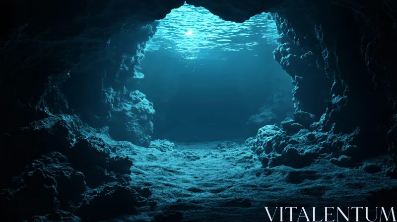 AI ART Submerged Cave with Natural Illumination