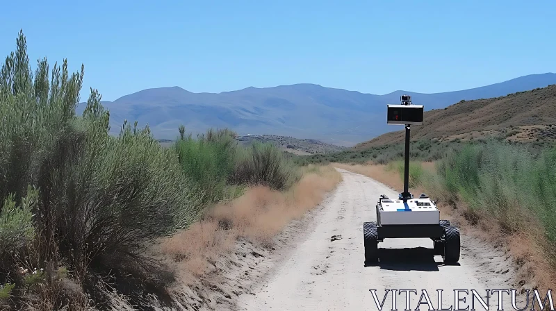 AI ART Autonomous Vehicle in Desert Landscape