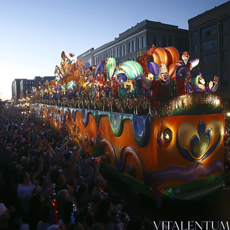 Ornate Float in Mardi Gras Parade AI Image