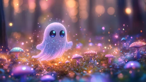 Whimsical Ghost in a Magical Forest