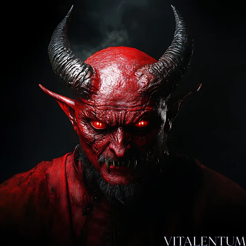 AI ART Crimson Demon with Horns