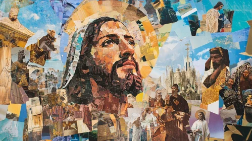 Artistic Collage of Religious Imagery