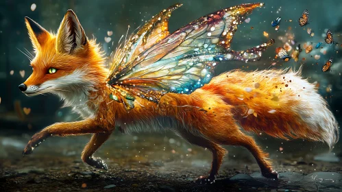 Fox Fairy with Glittering Wings