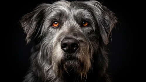 Intriguing Orange-Eyed Dog Studio Portrait