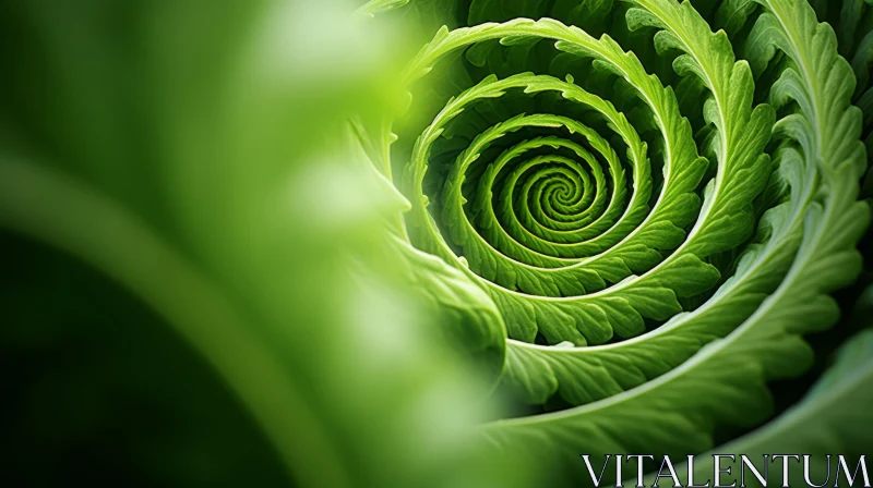 Spiral Cabbage Leaf - A Fusion of Precisionism and Futurism AI Image