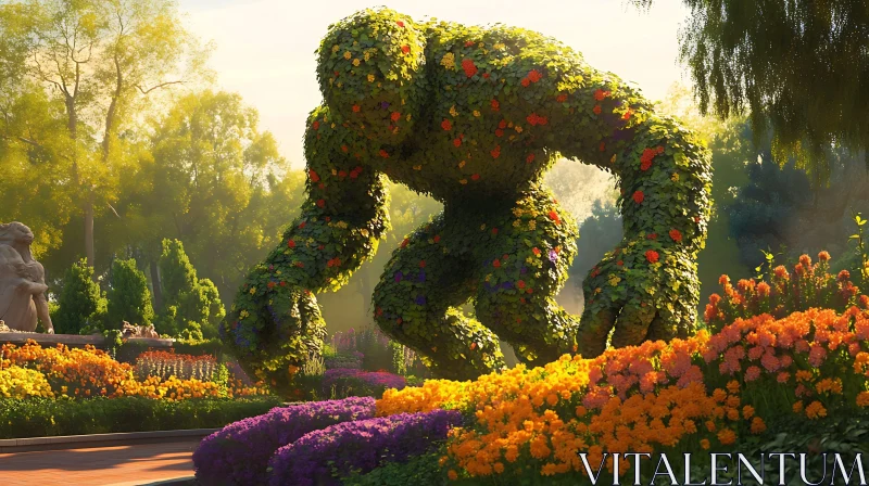 Topiary Monster in a Flower Garden