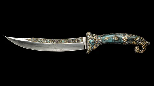 Gleaming Jeweled Knife Art