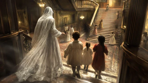 Children and Ghosts in Old Mansion
