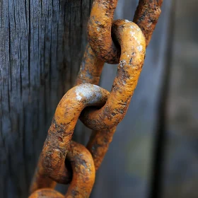 Detailed View of a Rusty Chain