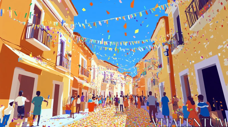 Celebration in a Sunny City Street