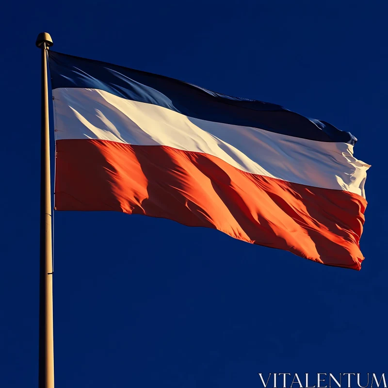 Patriotic Flag under Clear Skies