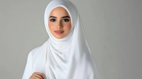 Serene Portrait of Woman in Hijab