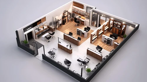 Modern Salon Interior with Styling Stations