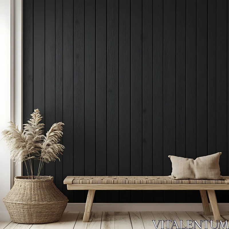 Simple Home Interior with Dark Wall