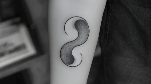 Symmetrical Wave-Like Tattoo on Skin