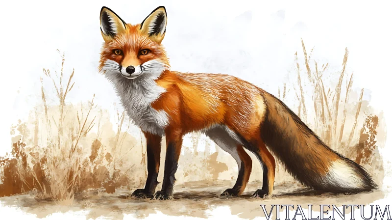 Fox in the Field AI Image