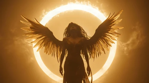Golden Angel with Wings