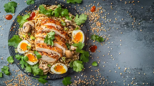 Hearty Ramen Bowl with Chicken and Eggs