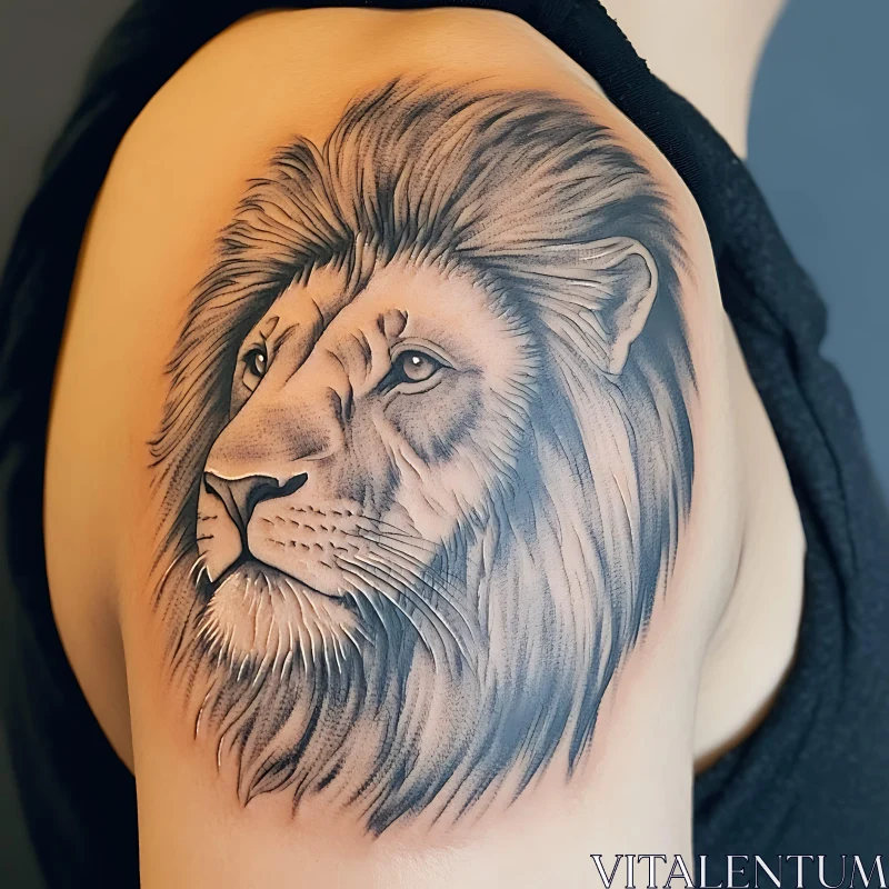 Intricately Detailed Lion Tattoo AI Image