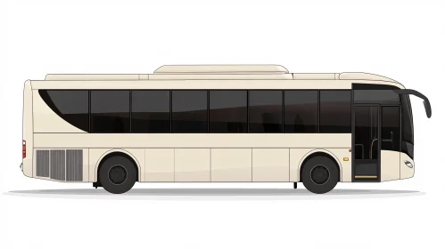 Cream Bus Vector Image