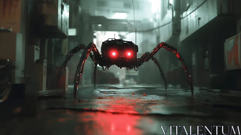 Mechanical Spider in Urban Setting