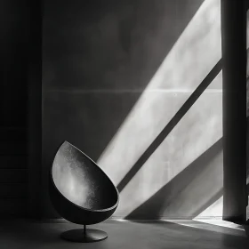 Minimalist Chair with Sunlight and Shadows