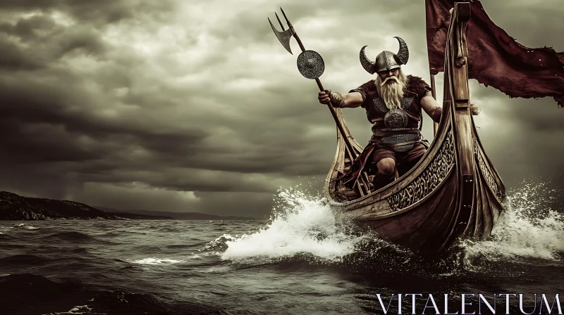Stormy Seas Viking Boat