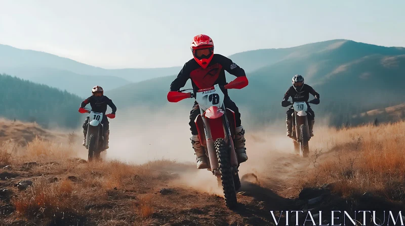 Dirt Bike Riders in Mountain Race