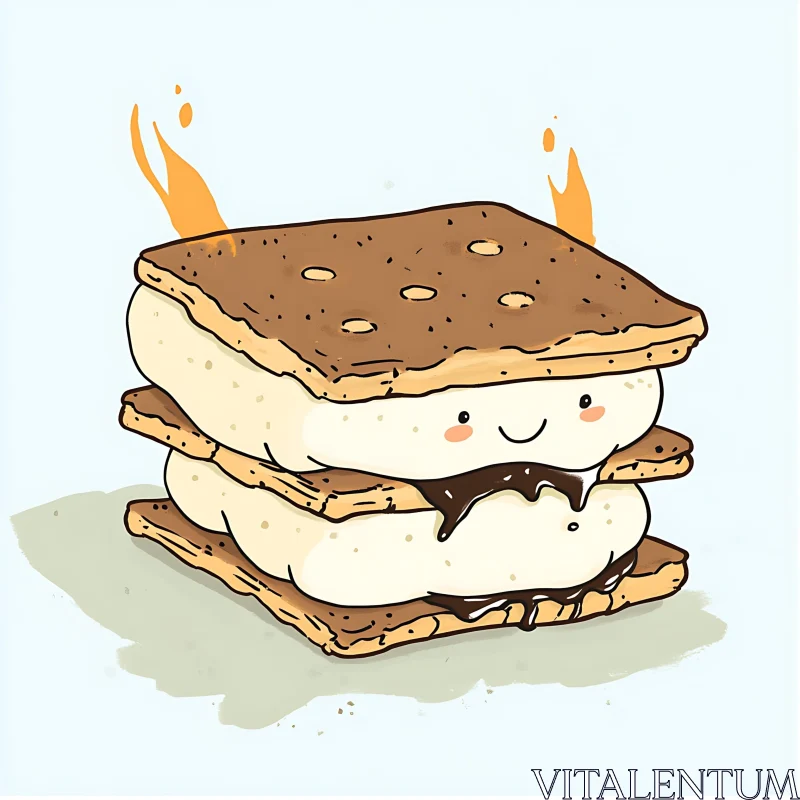 Whimsical Smore Character Art
