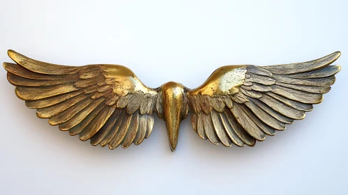 Ornate Golden Wings Sculpture Display