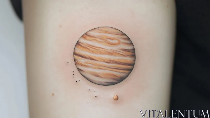 Artistic Jupiter Tattoo with Moons