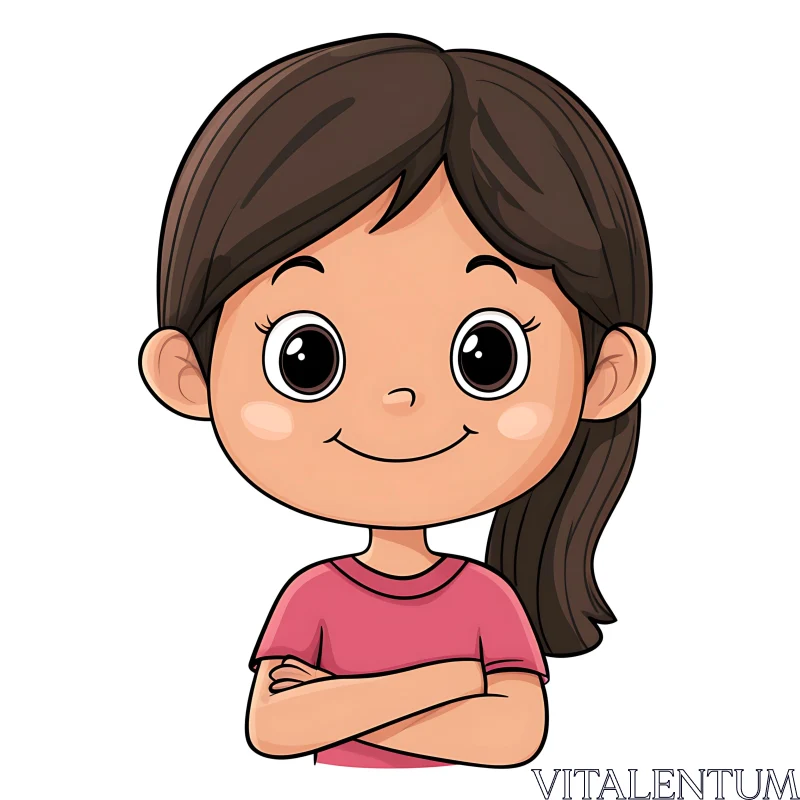 Cute Girl Cartoon Character Art