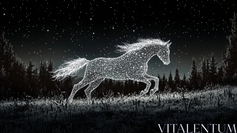 Star Horse in Night Field