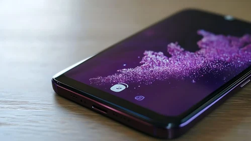 Purple Nebula on Mobile Screen