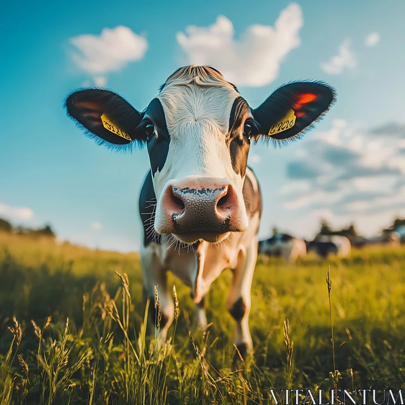Black and White Cow in the Field