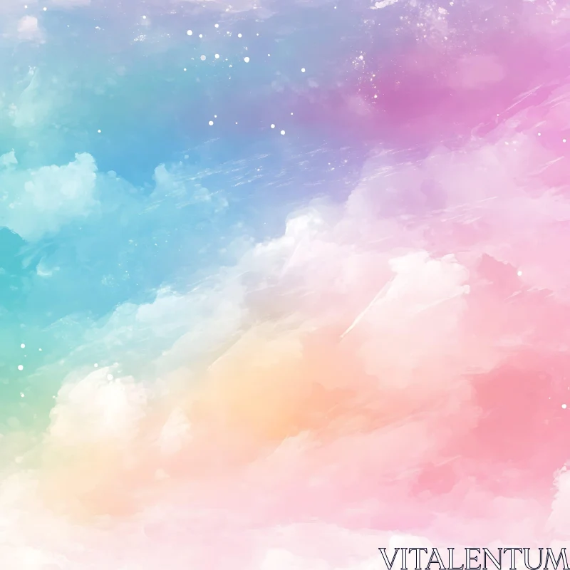 Ethereal Pastel Sky Abstract Art